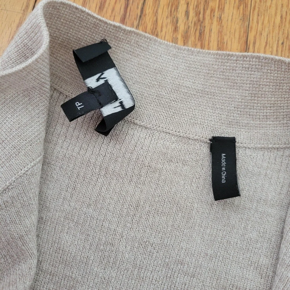 Theory P Winxie Soft Merino Wool Open Front Cascade Waterfall Cardigan Sweater‎